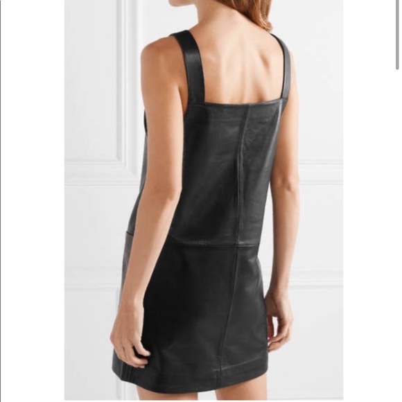 Maje Black Leather Mini Dress Small 1 - Picture 3 of 7